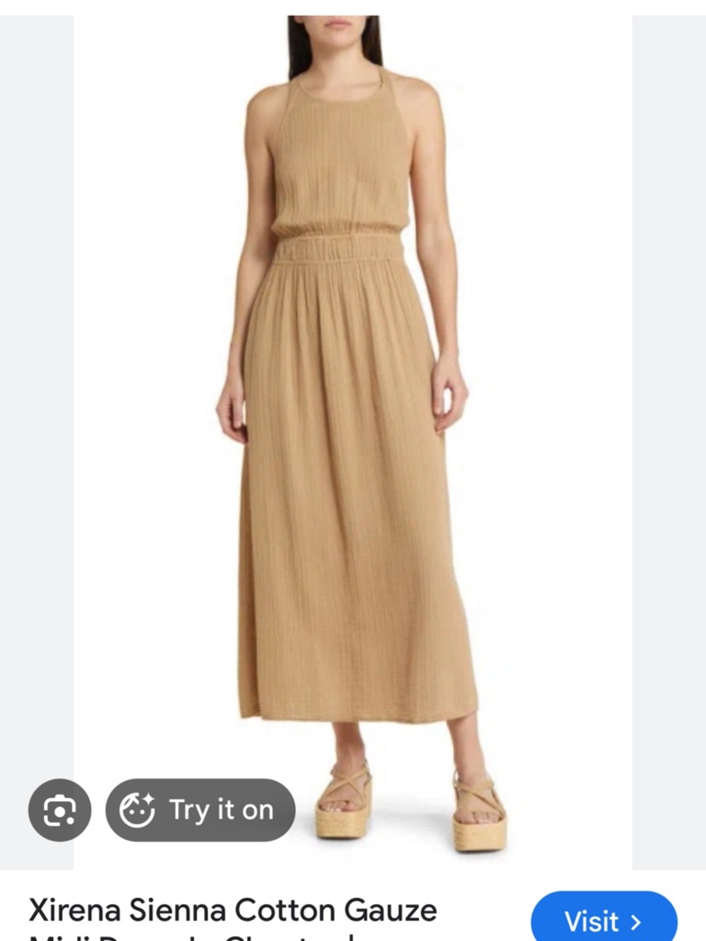 Xirena XS Sienna Gauze Maxi Dress - Chester Taupe